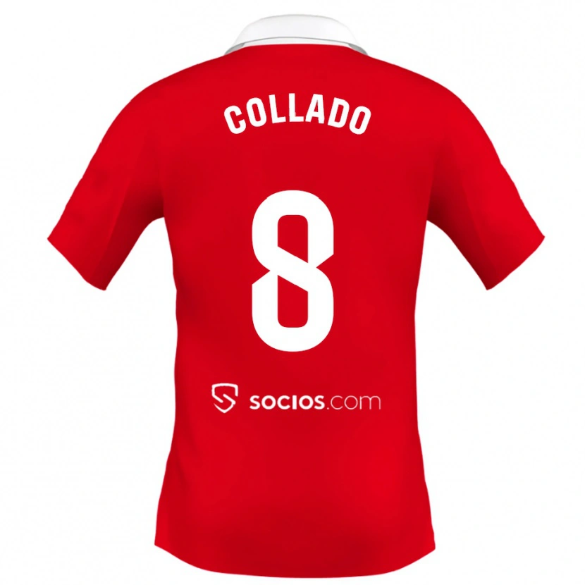 Danxen Dětské Alberto Collado #8 Červená Bílá Šedá Daleko Hráčské Dresy 2025/26 Dres