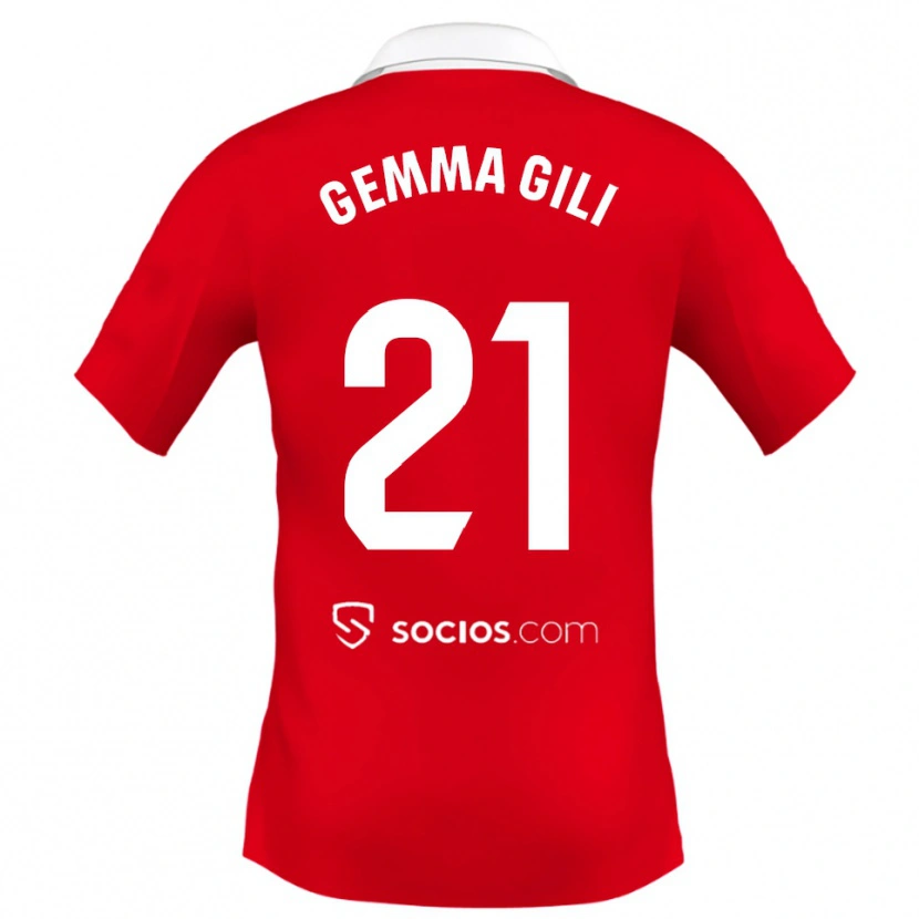 Danxen Dětské Gemma Gili Giner #21 Červená Bílá Šedá Daleko Hráčské Dresy 2025/26 Dres