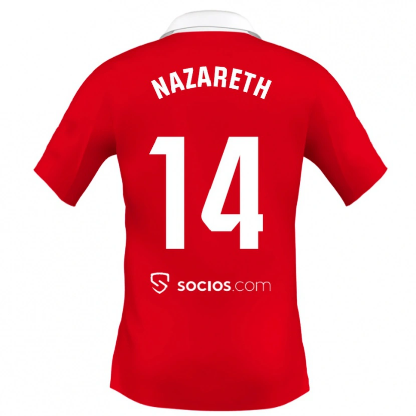 Danxen Dětské Nazareth Martín #14 Červená Bílá Šedá Daleko Hráčské Dresy 2025/26 Dres