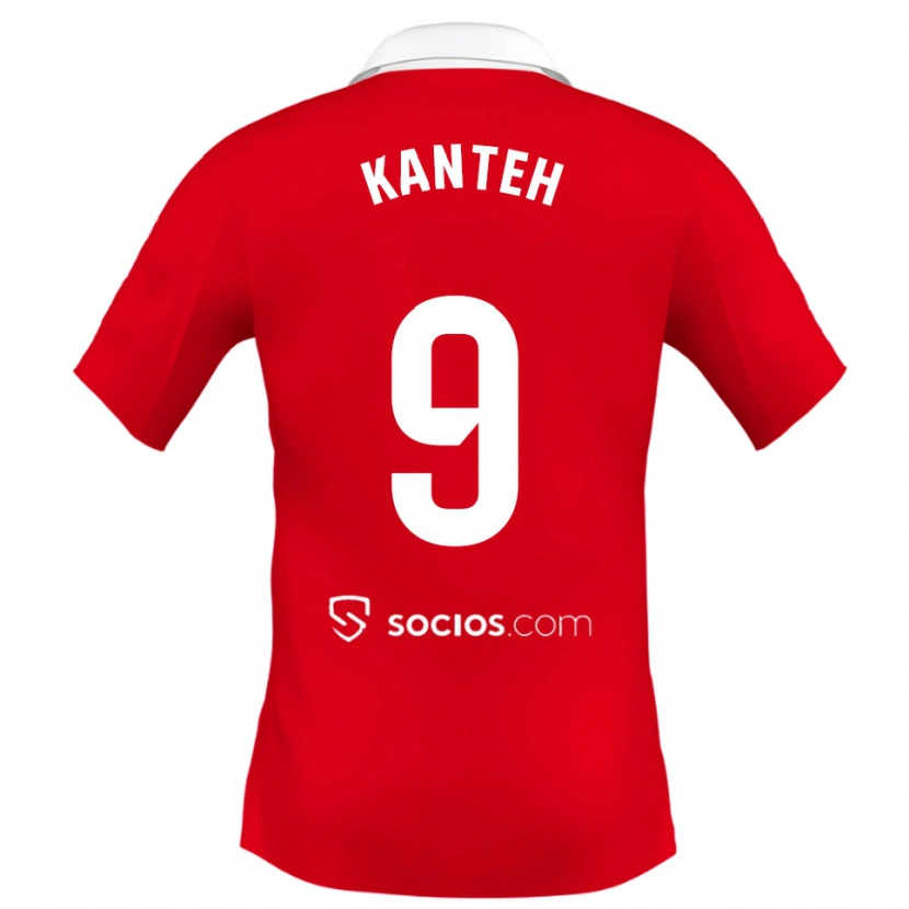 Danxen Dětské Fatoumata Kanteh I Cham #9 Červená Bílá Šedá Daleko Hráčské Dresy 2025/26 Dres