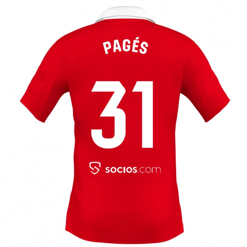 Danxen Dětské Lukas Pagés #31 Červená Bílá Šedá Daleko Hráčské Dresy 2025/26 Dres