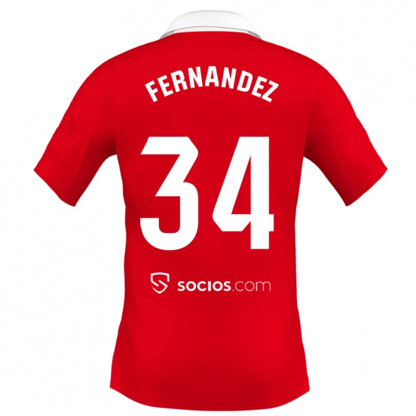 Danxen Dětské Marc Fernández #34 Červená Bílá Šedá Daleko Hráčské Dresy 2025/26 Dres