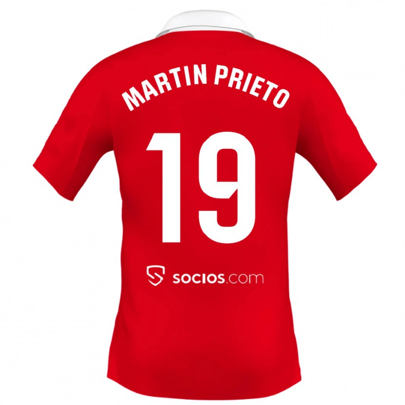 Danxen Dětské Cristina Martín-Prieto Gutiérrez #19 Červená Bílá Šedá Daleko Hráčské Dresy 2025/26 Dres