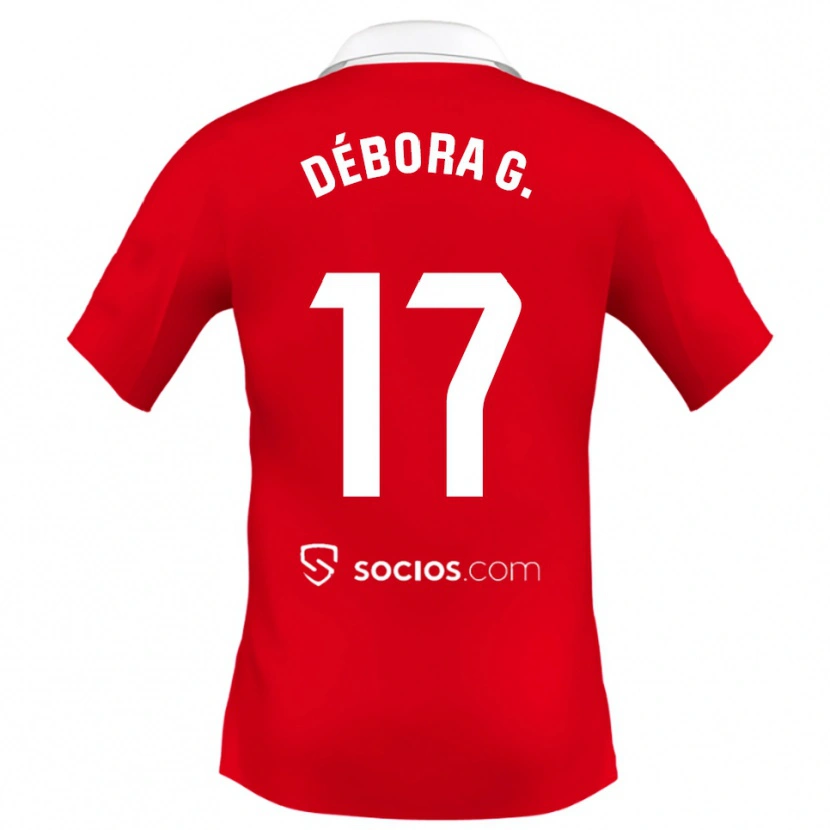 Danxen Dětské Débora García Mateo #17 Červená Bílá Šedá Daleko Hráčské Dresy 2025/26 Dres