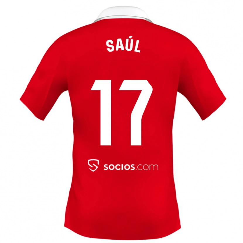 Danxen Dětské Saul Niguez #17 Červená Bílá Šedá Daleko Hráčské Dresy 2025/26 Dres