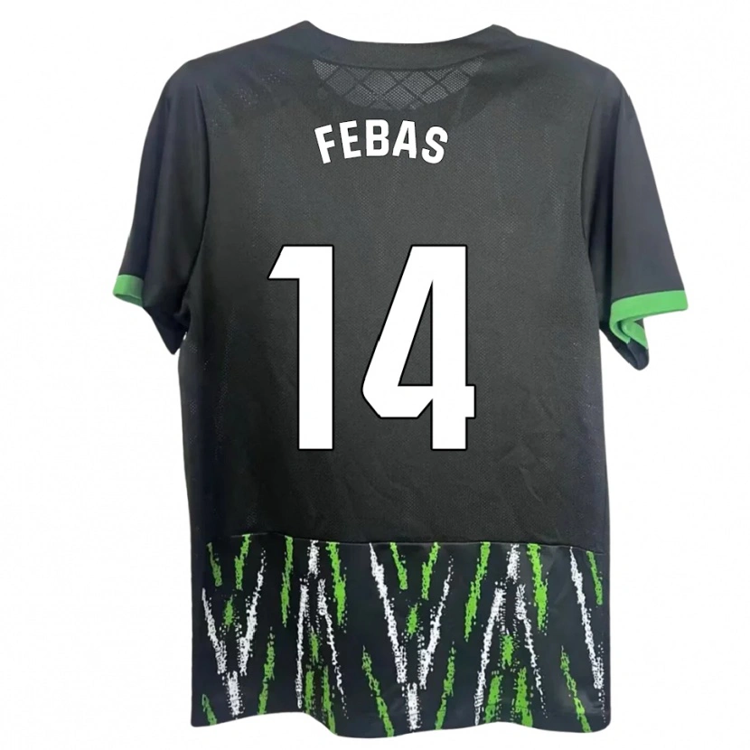 Danxen Dětské Aleix Febas #14 Černá Zelená Daleko Hráčské Dresy 2025/26 Dres