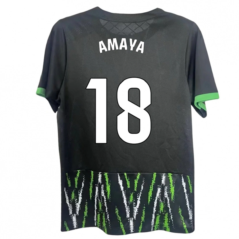 Danxen Dětské María Amaya #18 Černá Zelená Daleko Hráčské Dresy 2025/26 Dres