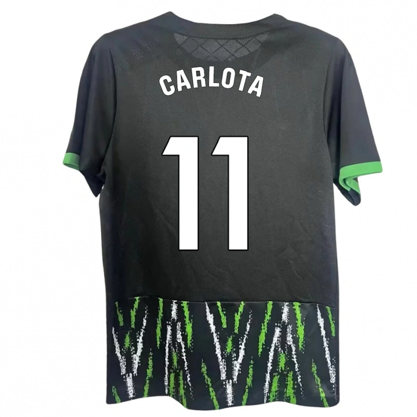 Danxen Dětské Carlota Ursua Sánchez #11 Černá Zelená Daleko Hráčské Dresy 2025/26 Dres