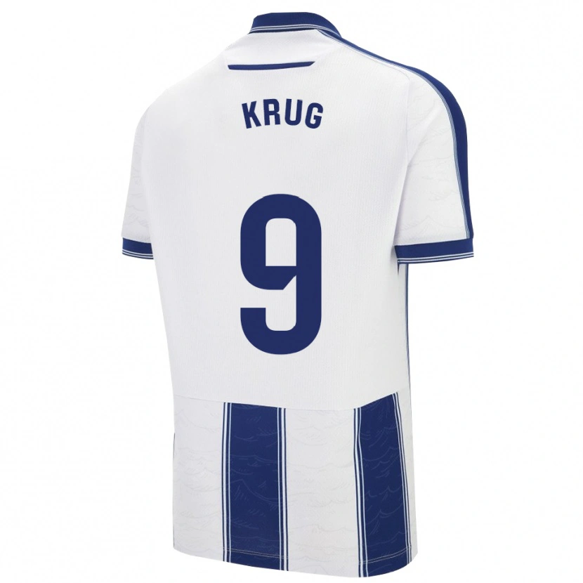 Danxen Dětské Frederick Krug #9 Tmavě Modrá Bílá Daleko Hráčské Dresy 2025/26 Dres