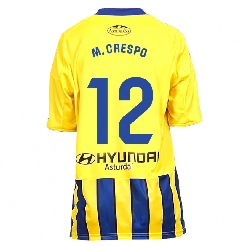 Danxen Dětské Marina Crespo Iglesias #12 Žlutá Modrá Daleko Hráčské Dresy 2025/26 Dres