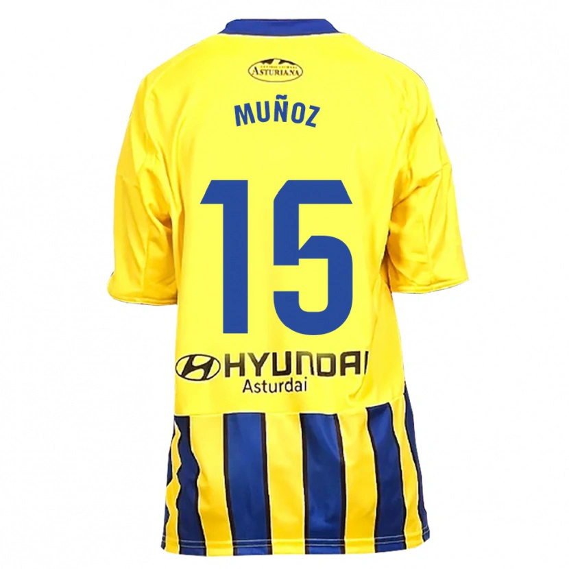 Danxen Dětské Curro Muñoz #15 Žlutá Modrá Daleko Hráčské Dresy 2025/26 Dres