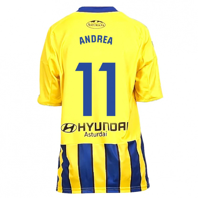 Danxen Dětské Andrea Sordo Gutierrez #11 Žlutá Modrá Daleko Hráčské Dresy 2025/26 Dres