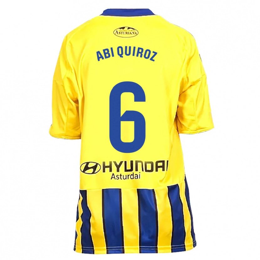 Danxen Dětské Abi Quiroz #6 Žlutá Modrá Daleko Hráčské Dresy 2025/26 Dres