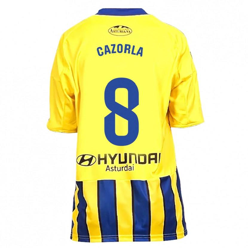 Danxen Dětské Santi Cazorla #8 Žlutá Modrá Daleko Hráčské Dresy 2025/26 Dres