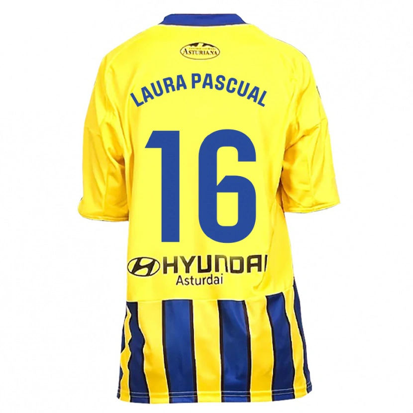 Danxen Dětské Laura Pascual #16 Žlutá Modrá Daleko Hráčské Dresy 2025/26 Dres