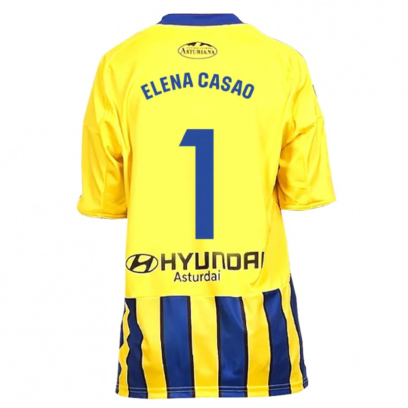 Danxen Dětské Elena Casao López #1 Žlutá Modrá Daleko Hráčské Dresy 2025/26 Dres