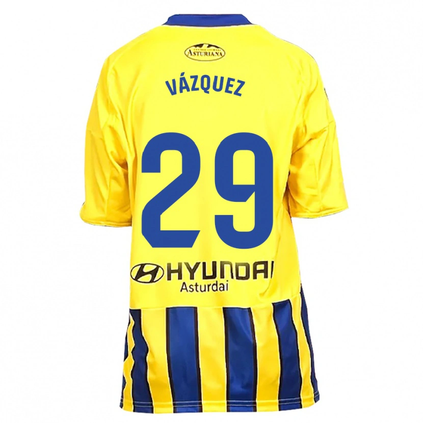 Danxen Dětské Jaime Vázquez #29 Žlutá Modrá Daleko Hráčské Dresy 2025/26 Dres