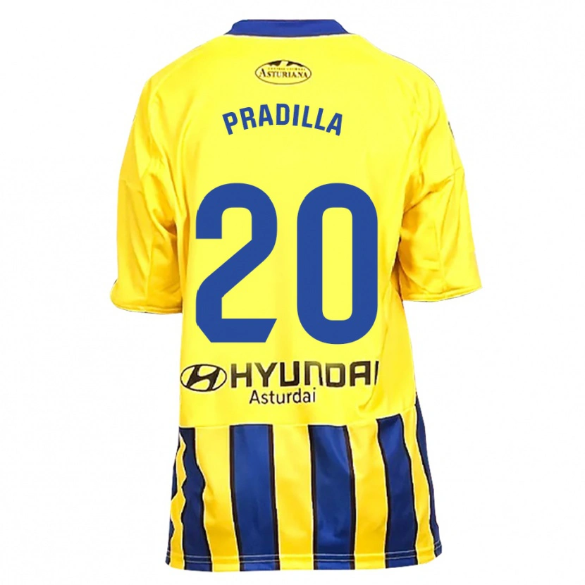 Danxen Dětské Elena Pradilla Aranda #20 Žlutá Modrá Daleko Hráčské Dresy 2025/26 Dres