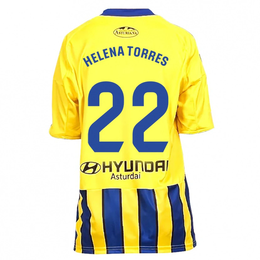 Danxen Dětské Helena Torres Maiquez #22 Žlutá Modrá Daleko Hráčské Dresy 2025/26 Dres