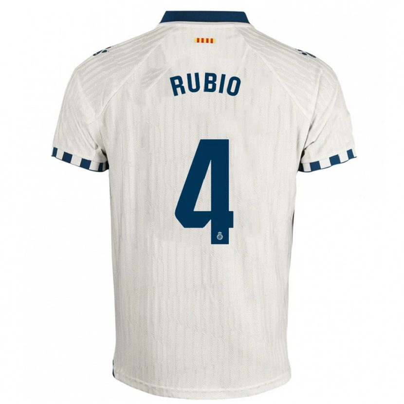 Danxen Dětské Miguel Rubio #4 Bílá Modrá Daleko Hráčské Dresy 2025/26 Dres