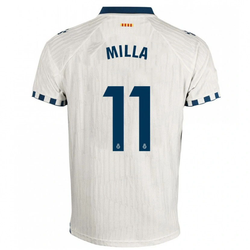 Danxen Dětské Pere Milla #11 Bílá Modrá Daleko Hráčské Dresy 2025/26 Dres