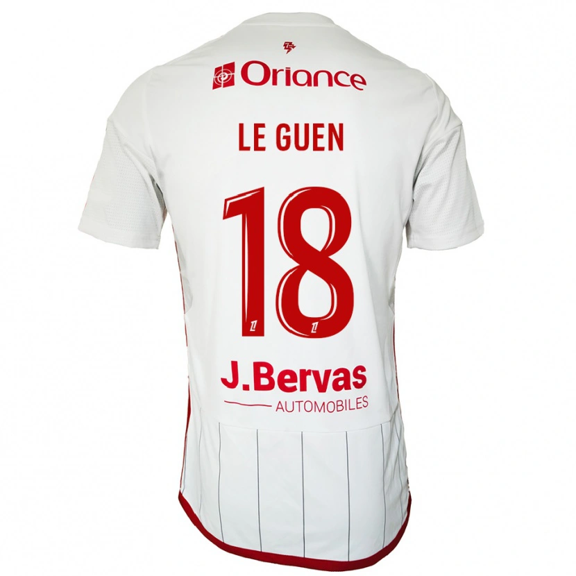 Danxen Dětské Raphaël Le Guen #18 Bílá Červená Daleko Hráčské Dresy 2025/26 Dres
