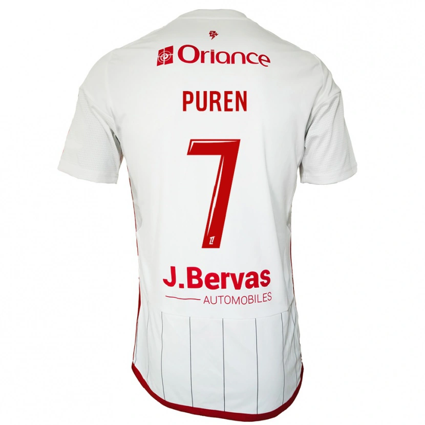 Danxen Dětské Matthieu Puren #7 Bílá Červená Daleko Hráčské Dresy 2025/26 Dres