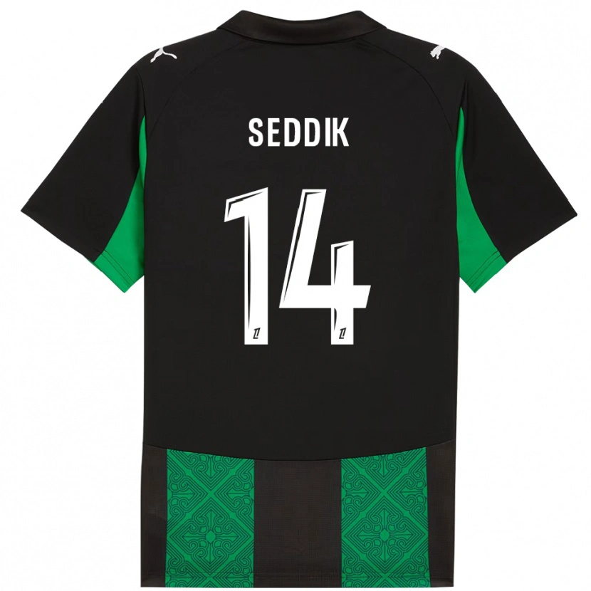 Danxen Dětské Mohamed Seddik #14 Černá Zelená Daleko Hráčské Dresy 2025/26 Dres