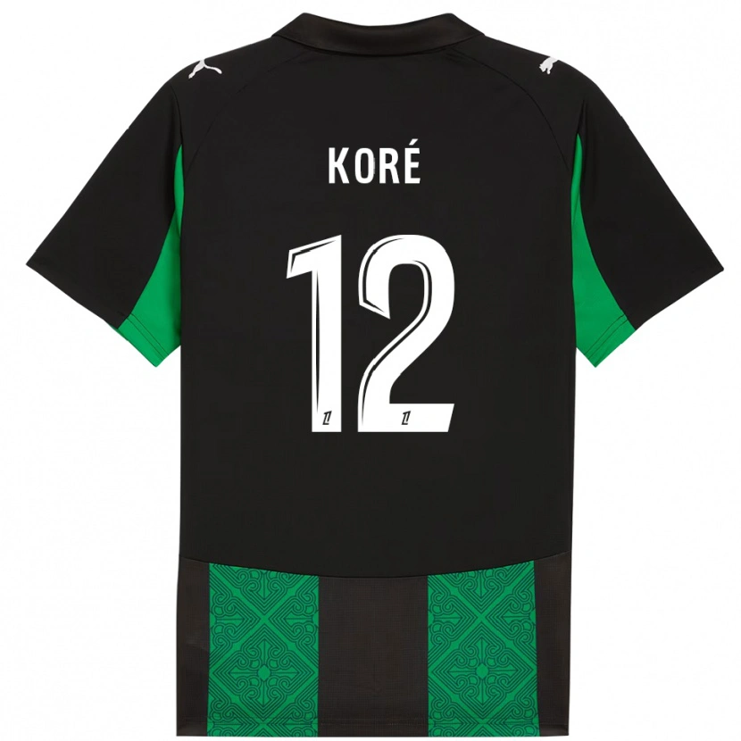Danxen Dětské Mathis Koré #12 Černá Zelená Daleko Hráčské Dresy 2025/26 Dres