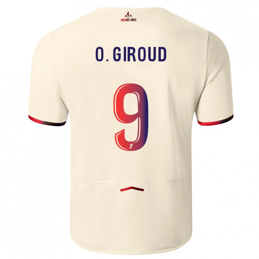 Danxen Dětské Olivier Giroud #9 Špinavě Bílá Červená Daleko Hráčské Dresy 2025/26 Dres