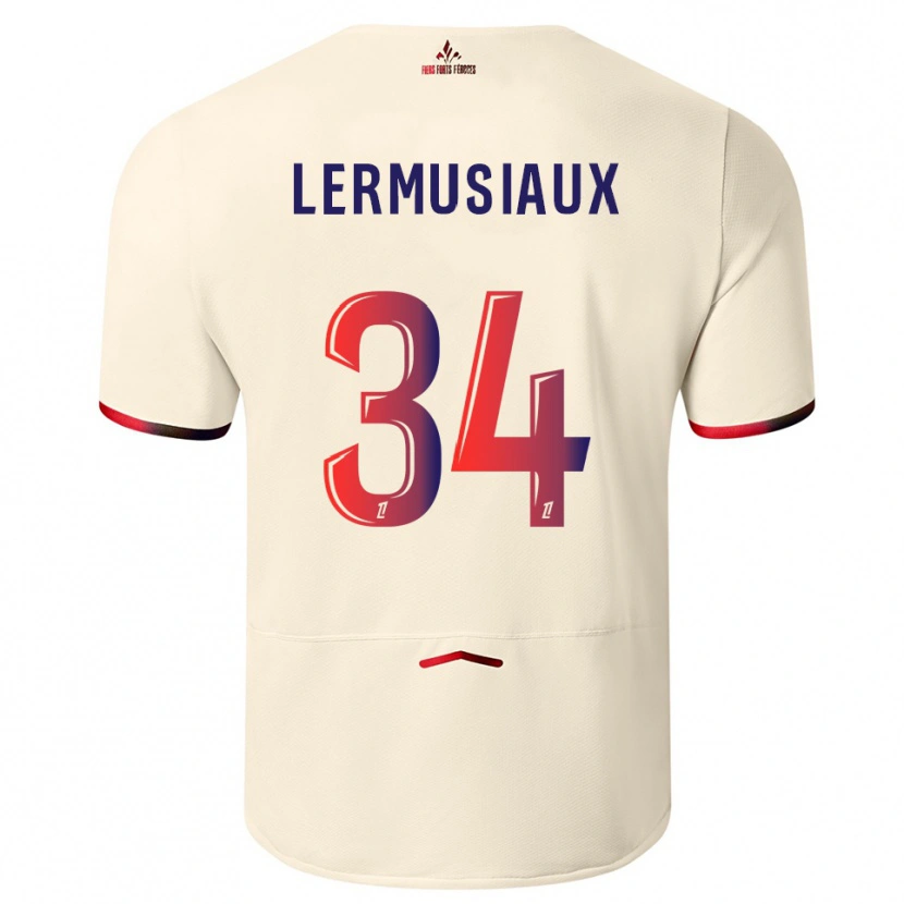 Danxen Dětské Chrystal Lermusiaux #34 Špinavě Bílá Červená Daleko Hráčské Dresy 2025/26 Dres