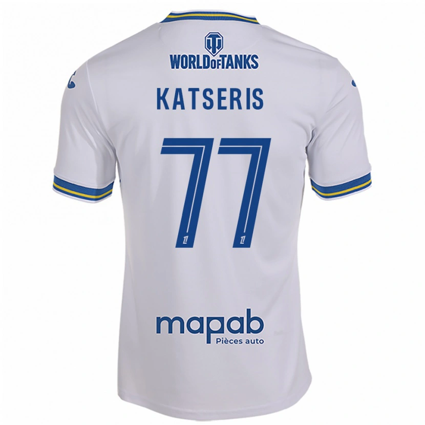 Danxen Dětské Panos Katseris #77 Bílá Nebesky Modrá Daleko Hráčské Dresy 2025/26 Dres