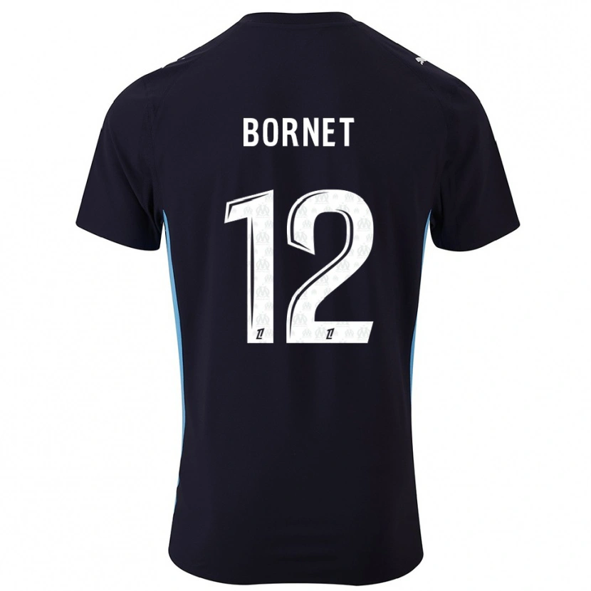 Danxen Dětské Camille Bornet #12 Černá Nebesky Modrá Daleko Hráčské Dresy 2025/26 Dres