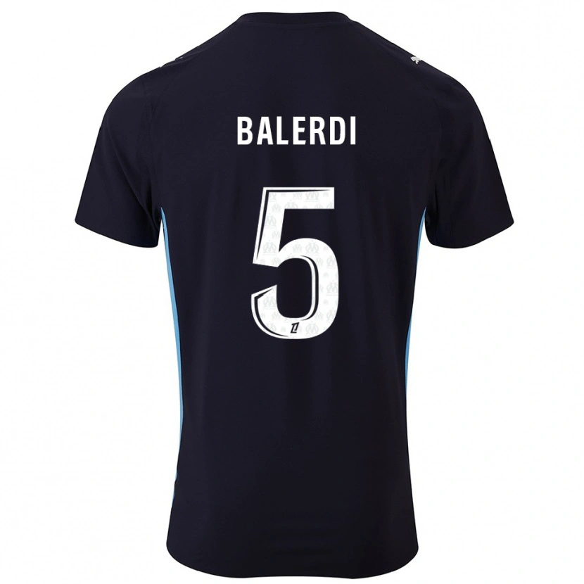 Danxen Dětské Leonardo Balerdi #5 Černá Nebesky Modrá Daleko Hráčské Dresy 2025/26 Dres