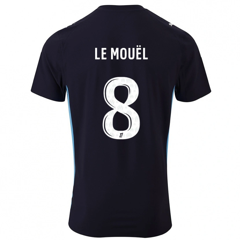 Danxen Dětské Margaux Le Mouël #8 Černá Nebesky Modrá Daleko Hráčské Dresy 2025/26 Dres