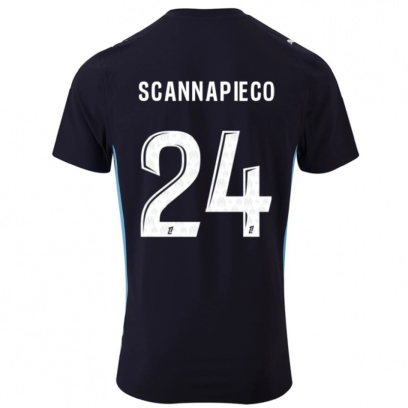 Danxen Dětské Dona Scannapieco #24 Černá Nebesky Modrá Daleko Hráčské Dresy 2025/26 Dres