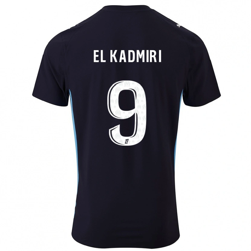 Danxen Dětské Ugo Lamare El Kadmiri #9 Černá Nebesky Modrá Daleko Hráčské Dresy 2025/26 Dres