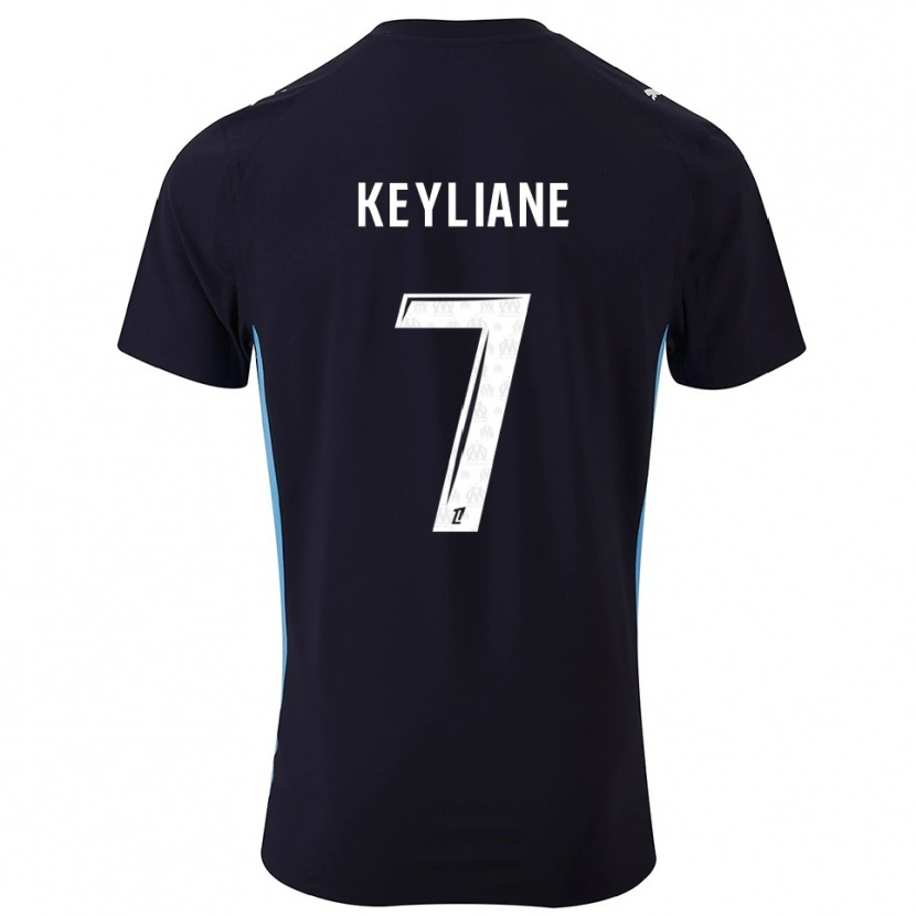 Danxen Dětské Keyliane Abdallah #7 Černá Nebesky Modrá Daleko Hráčské Dresy 2025/26 Dres