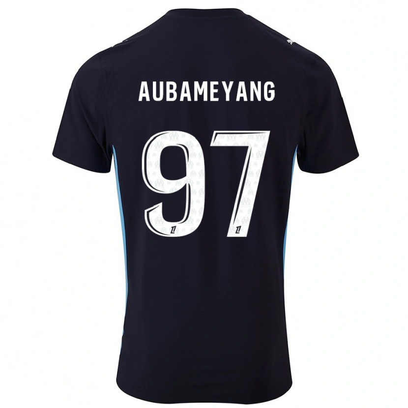 Danxen Dětské Pierre-Emerick Aubameyang #97 Černá Nebesky Modrá Daleko Hráčské Dresy 2025/26 Dres