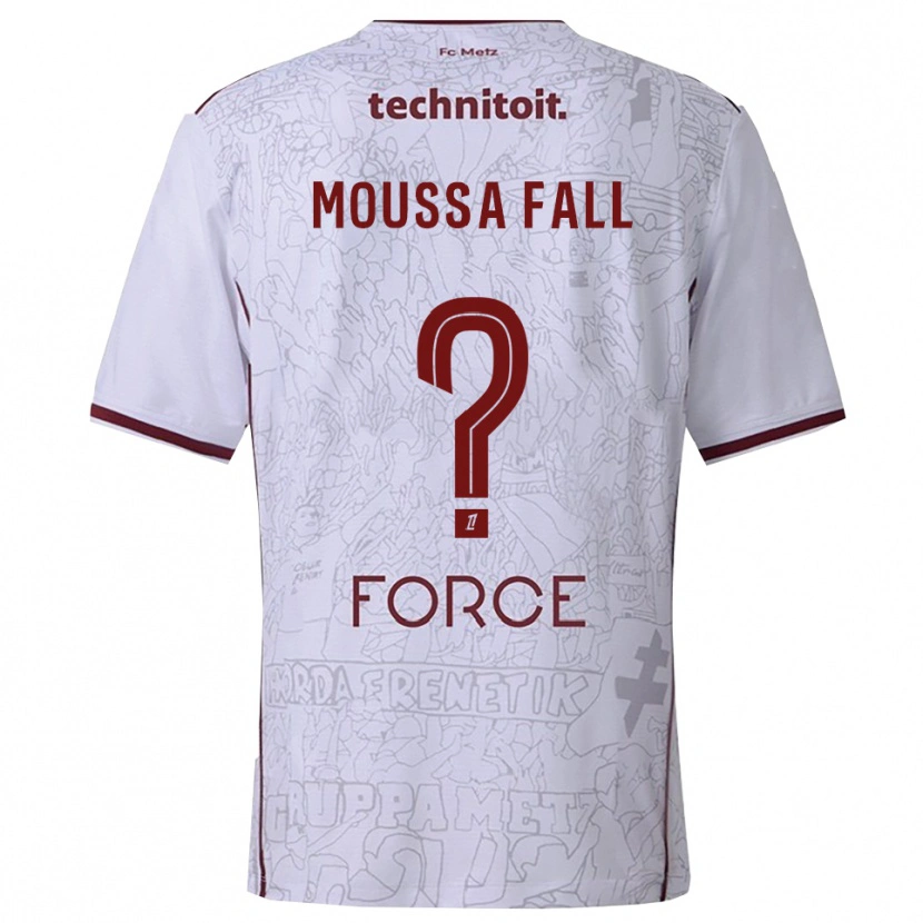 Danxen Dětské Pape Moussa Fall #0 Bílá Burgundská Daleko Hráčské Dresy 2025/26 Dres