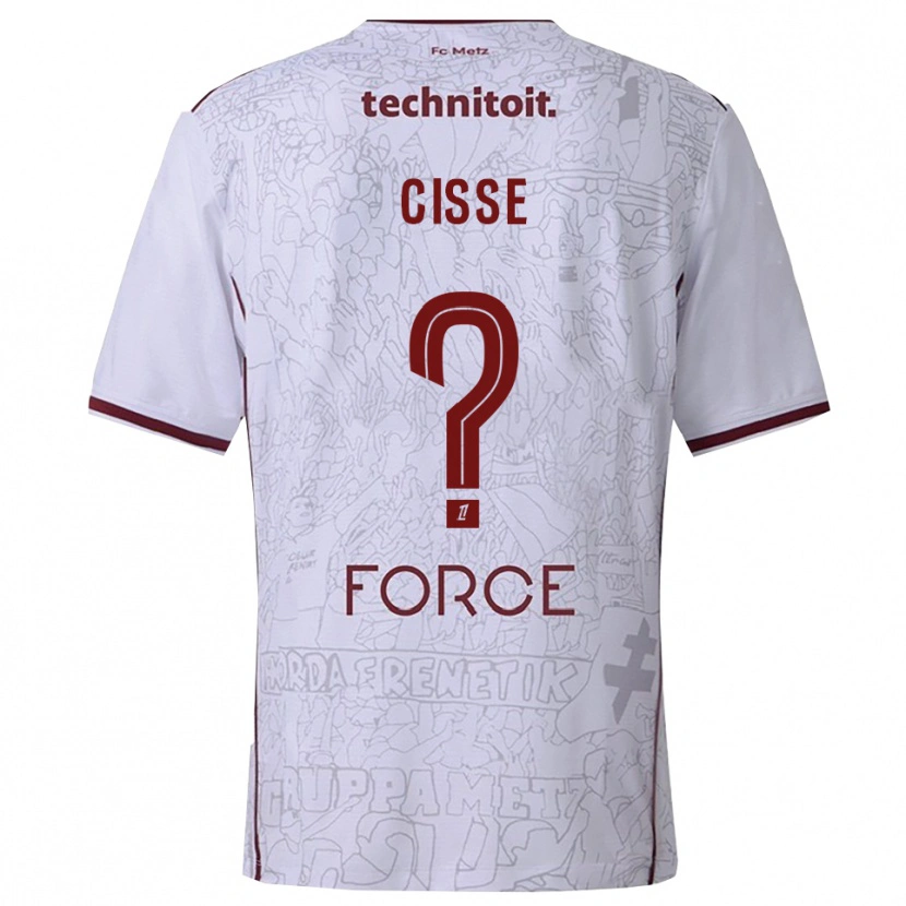 Danxen Dětské Mouhamadou Cisse #0 Bílá Burgundská Daleko Hráčské Dresy 2025/26 Dres