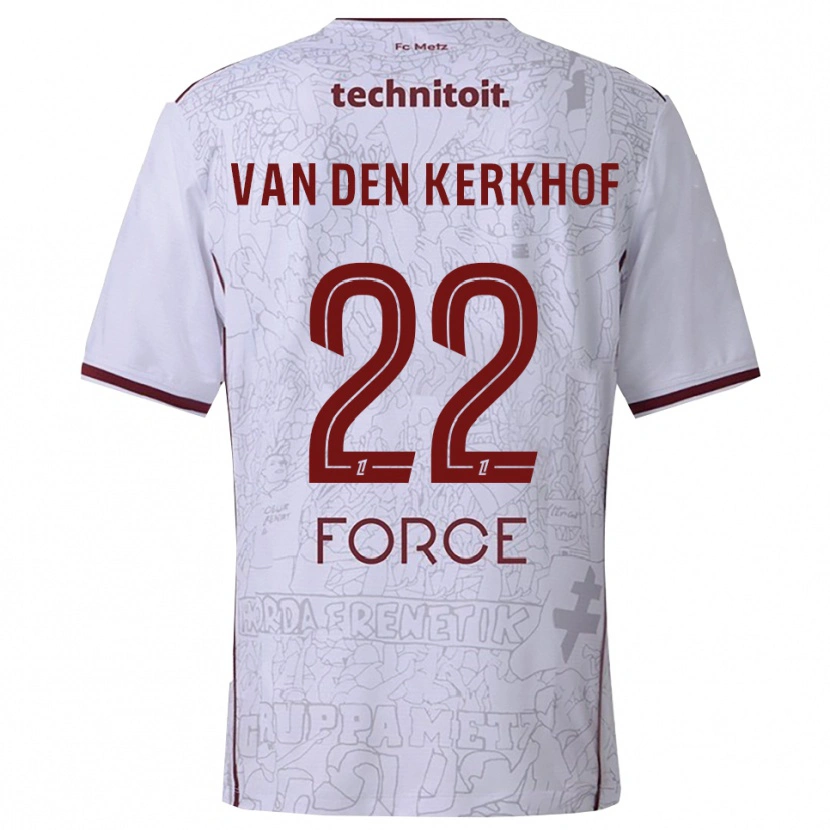 Danxen Dětské Kevin Van Den Kerkhof #22 Bílá Burgundská Daleko Hráčské Dresy 2025/26 Dres