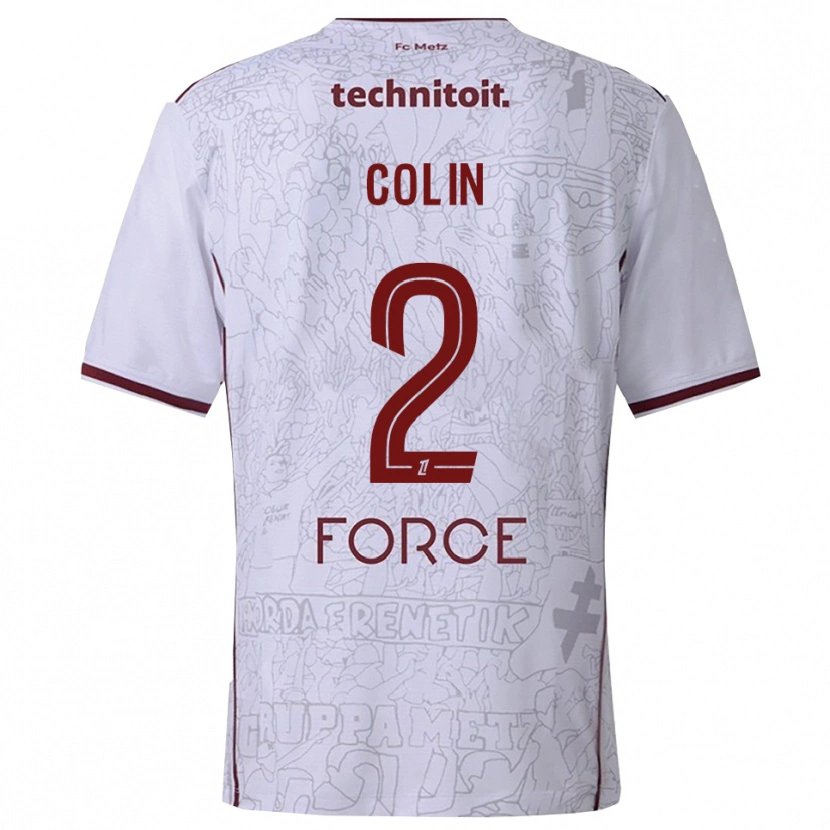 Danxen Dětské Maxime Colin #2 Bílá Burgundská Daleko Hráčské Dresy 2025/26 Dres