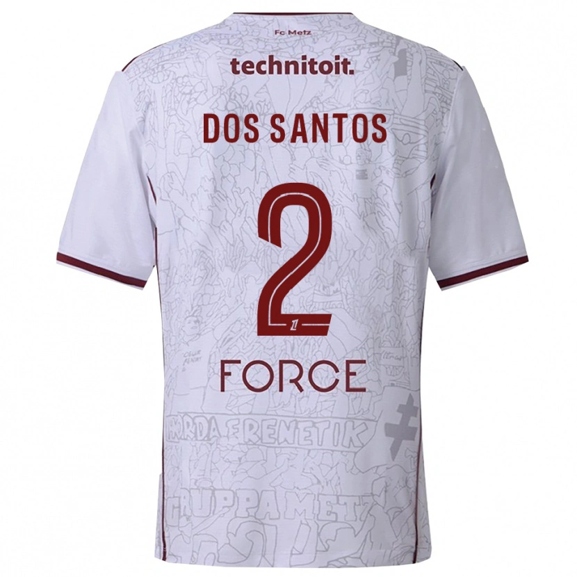 Danxen Dětské Tahirys Dos Santos #2 Bílá Burgundská Daleko Hráčské Dresy 2025/26 Dres