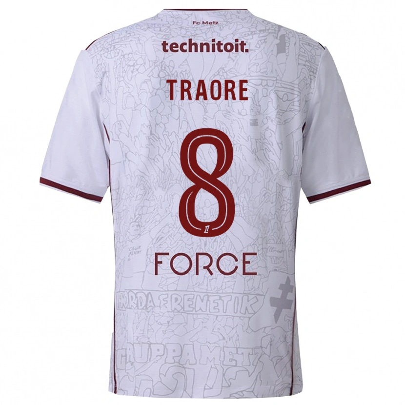 Danxen Dětské Boubacar Traoré #8 Bílá Burgundská Daleko Hráčské Dresy 2025/26 Dres