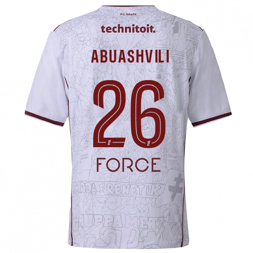 Danxen Dětské Giorgi Abuashvili #26 Bílá Burgundská Daleko Hráčské Dresy 2025/26 Dres