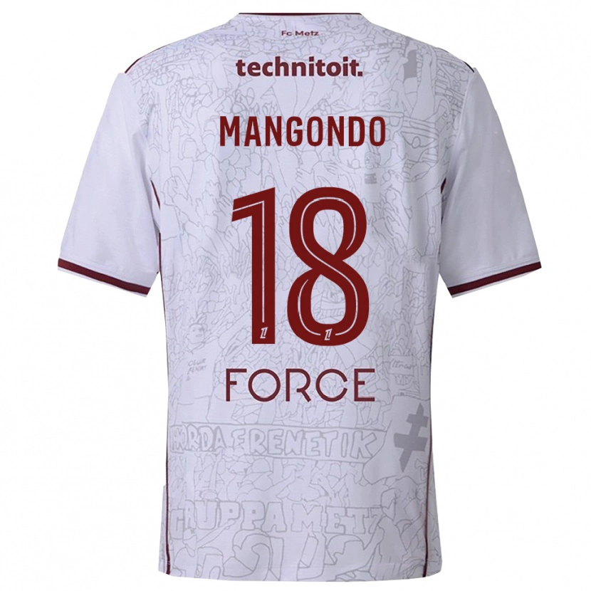 Danxen Dětské Joseph Mangondo #18 Bílá Burgundská Daleko Hráčské Dresy 2025/26 Dres