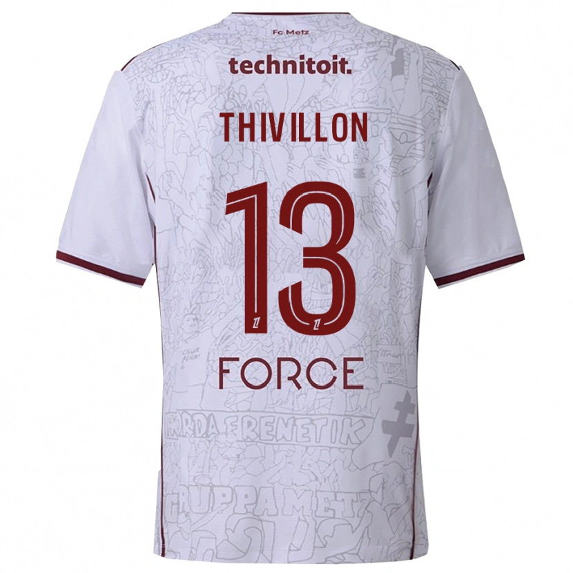 Danxen Dětské Lina Thivillon #13 Bílá Burgundská Daleko Hráčské Dresy 2025/26 Dres