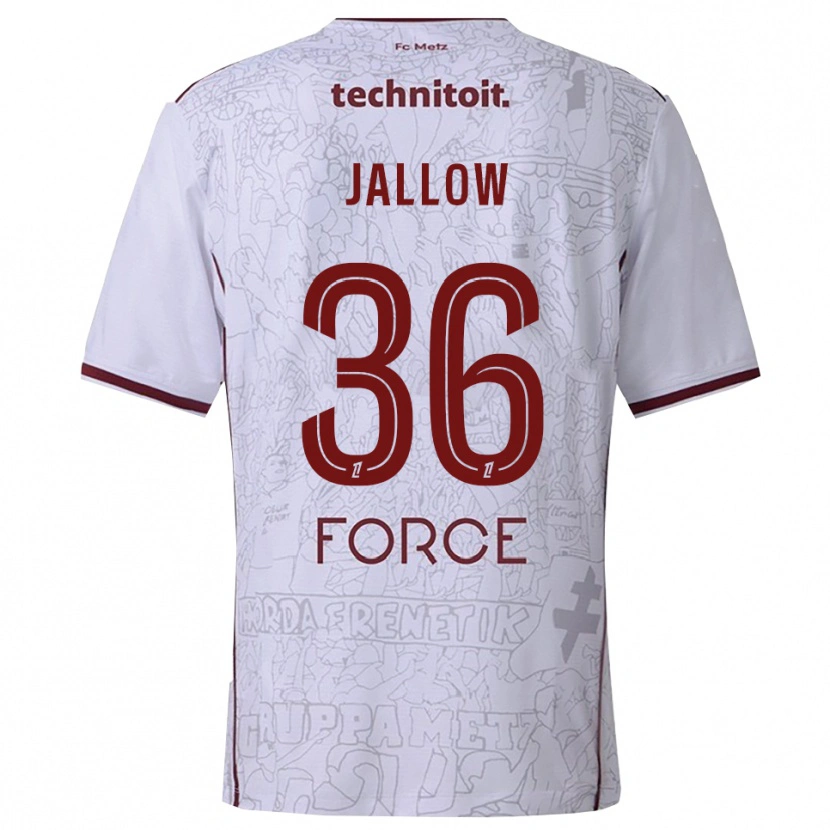 Danxen Dětské Ablie Jallow #36 Bílá Burgundská Daleko Hráčské Dresy 2025/26 Dres