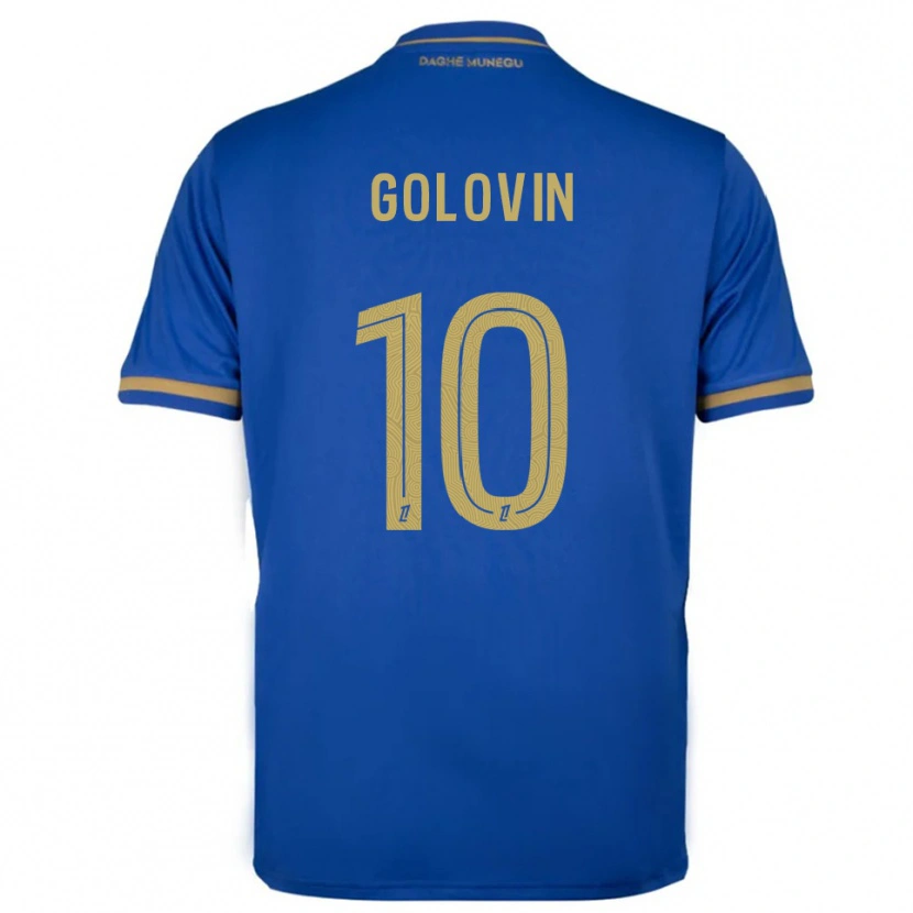 Danxen Dětské Aleksandr Golovin #10 Modrá Zlatá Daleko Hráčské Dresy 2025/26 Dres